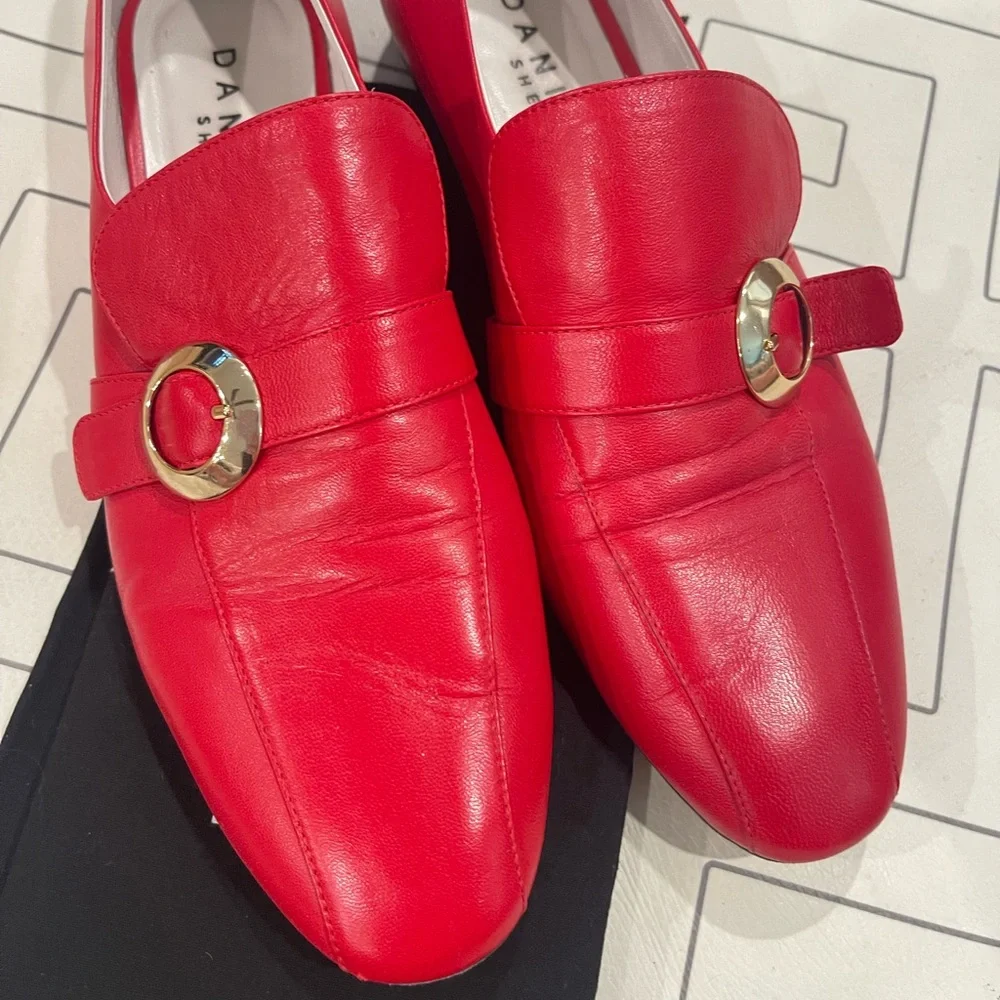 Daniella Shevel Red Leather Loafers - Picture 3 of 15